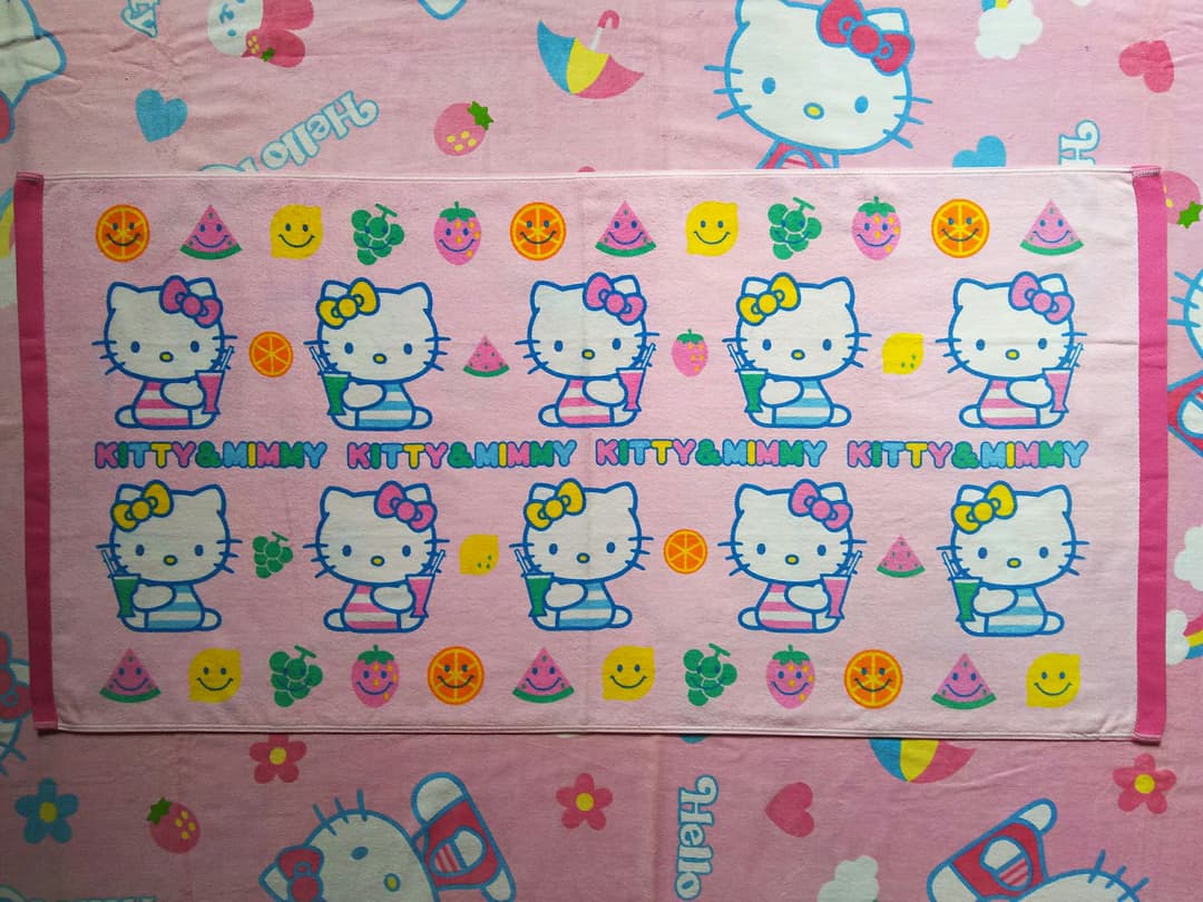キティ＆ミミィ♪サンリオ♪新品未使用バスタオル♪2003年♪② 新品未使用】キティ ハローキティ サンリオ キャラクタータオル バス
