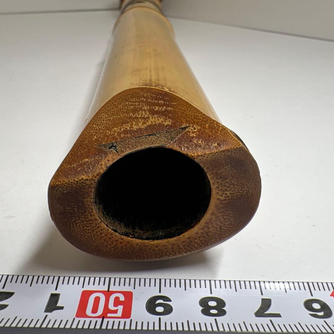 大宝在銘　銀三線尺八D 吹口カバー付　長さ約49㎝　東Y7-0908③