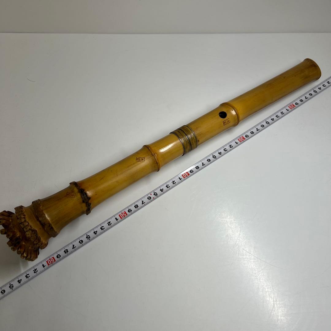 大宝在銘　銀三線尺八D 吹口カバー付　長さ約49㎝　東Y7-0908③