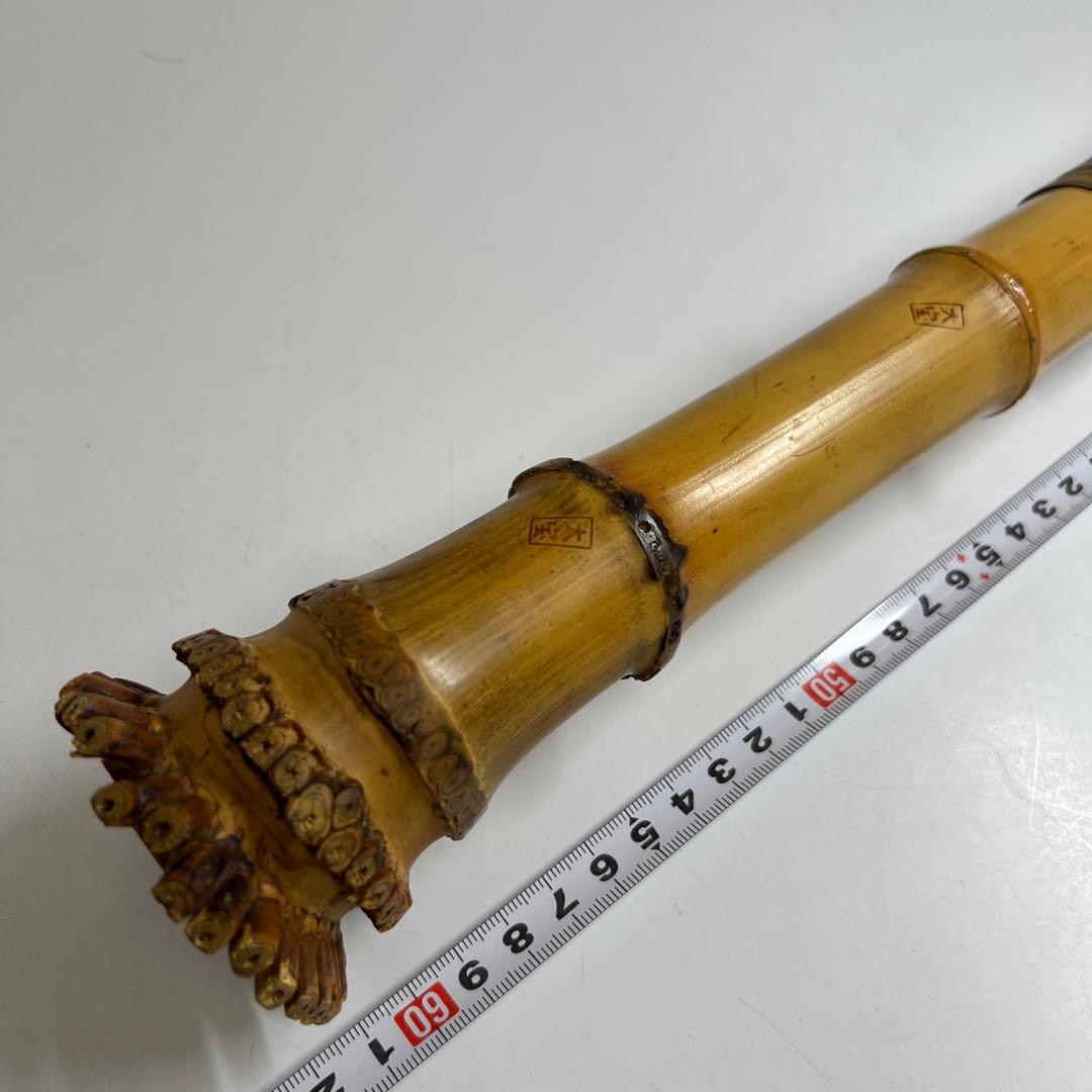 大宝在銘　銀三線尺八D 吹口カバー付　長さ約49㎝　東Y7-0908③