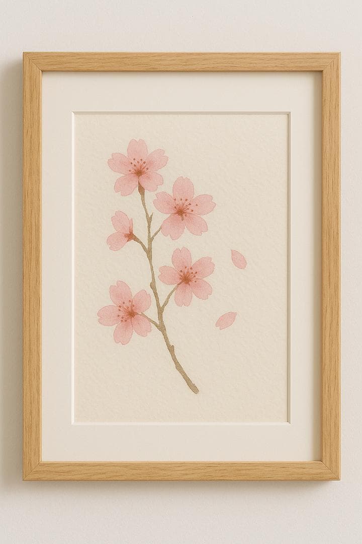原画】桜の水彩画 額縁付き ナチュラルアート 和紙使用 一点物 f38990e97978ebd3675ca4efedfbfb