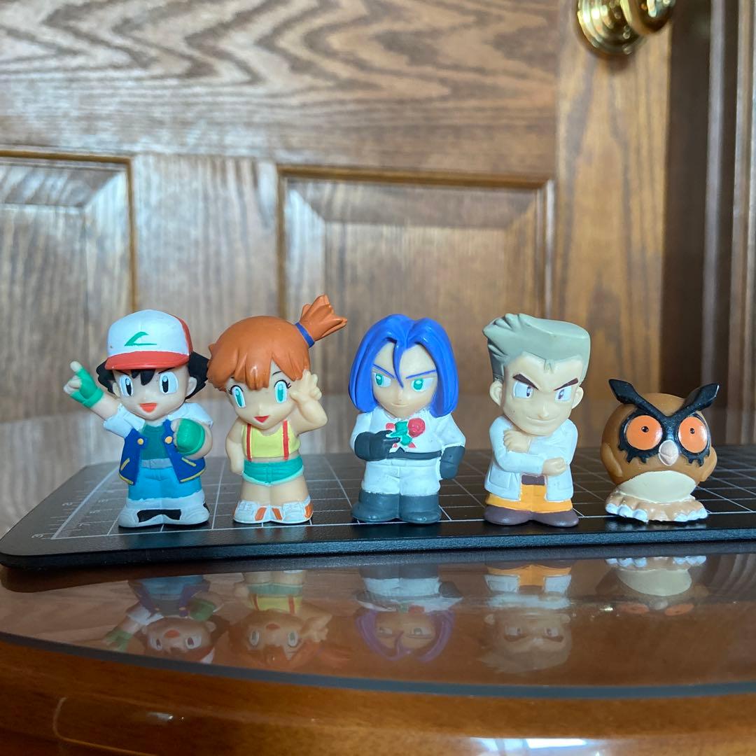 初期ポケキッズ ソフビ 指人形 オーキド博士・コジロー・サトシ