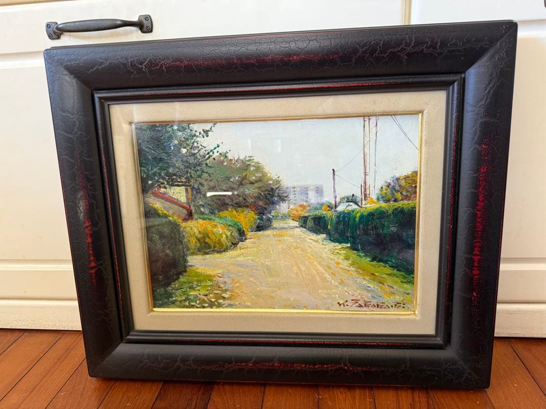 77.「農園道路」髙橋一善 油絵