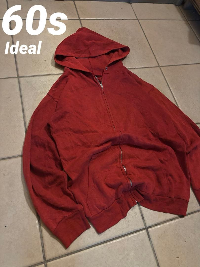 60s-70s ヴィンテージ IDEAL アルミ片爪ジップ フルジップパーカー