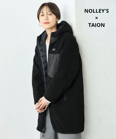 美品 ノーリーズ × タイオン 別注 ボア リバーシブル ダウンコート M