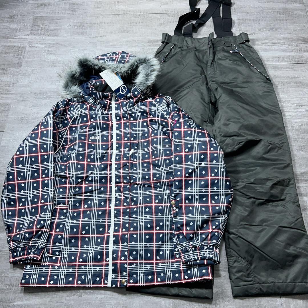 未使用品☆ スキーウェア 上下セット レディース M スポルディング ファー LEISURE SPORT スキーウェア スノーボードウェア レディース 上下