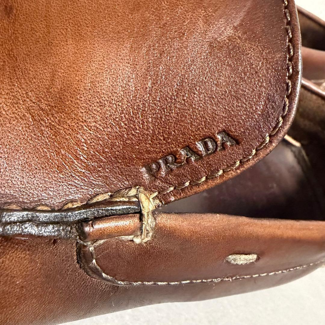 PRADA ドライビングシューズ ブラウン 24.5cm(6 1/2)