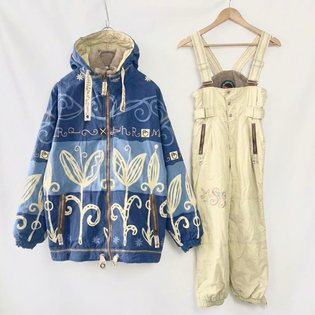 【希少】90s ellese スキーウェア 裏ボア 中綿入り 上下 昭和レトロ 美品/希少色】90s ellesse ヴィンテージ セットアップ ナイロン