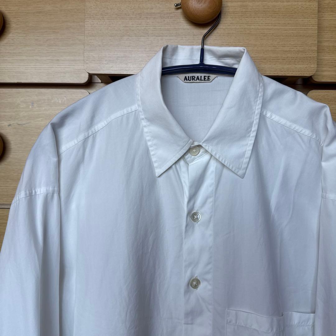 AURALEE WASHED FINX TWILL BIG SHIRTS 3 白