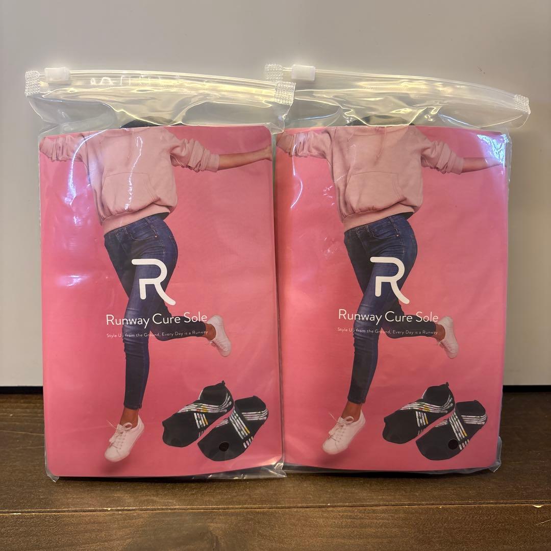 ランウェイキュアソール　着圧ソックス Mサイズ ブラック　2足セット