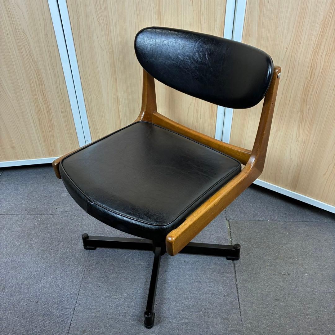 【送料込】マルニ木工　オールドマルニ　チェア 書斎椅子　孔雀印　ヴィンテージ