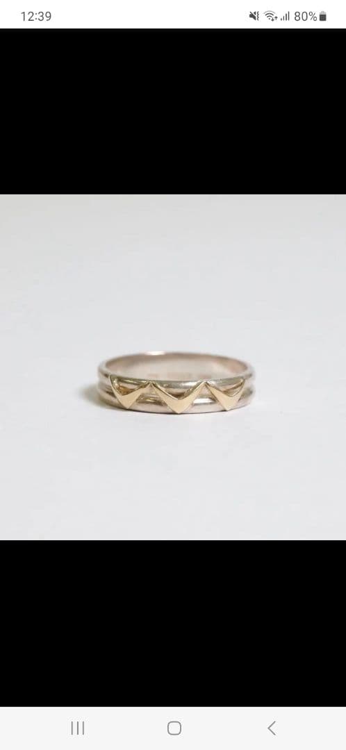 K18 シルバー925 コンビ 指輪 リング 13.5-14号