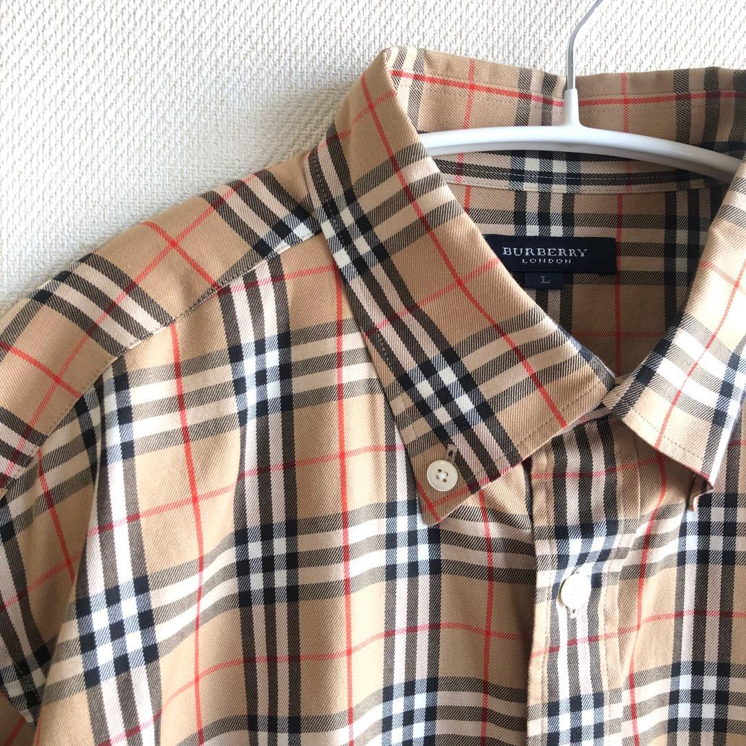 BURBERRY バーバリー ロンドンノバチェック 長袖シャツ Lサイズ メンズ
