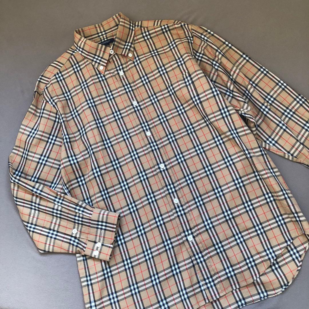 BURBERRY バーバリー ロンドンノバチェック 長袖シャツ Lサイズ メンズ