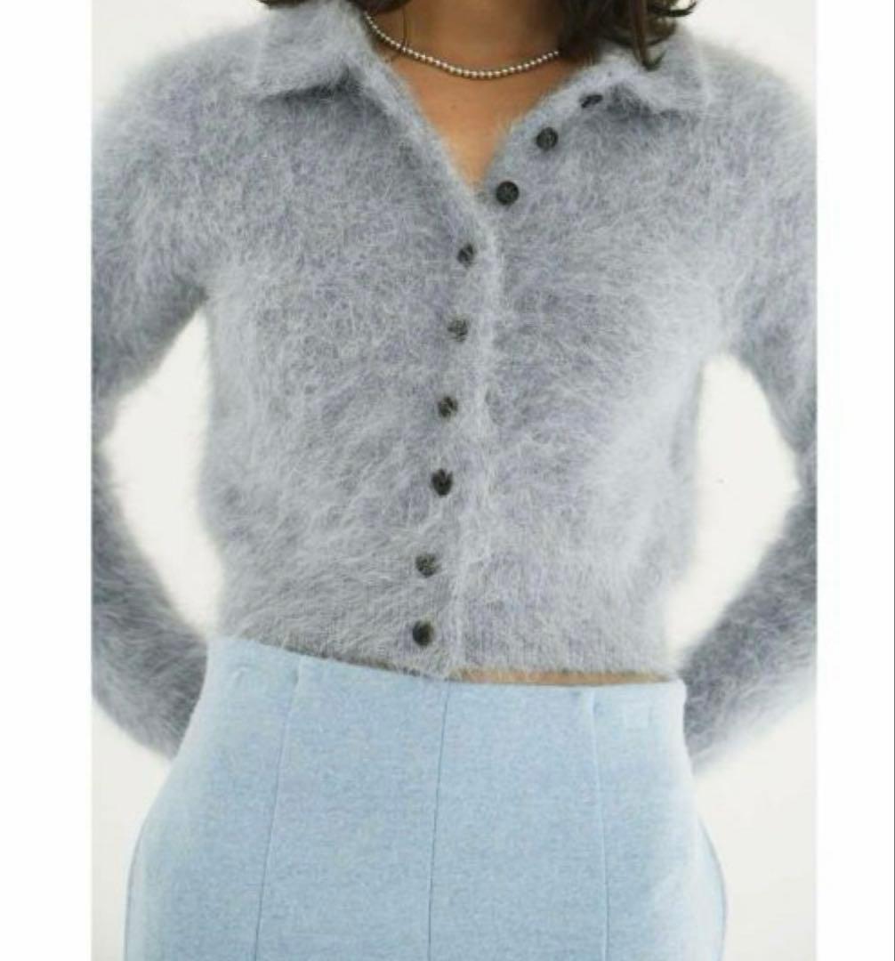 トップス CLANE ANGORA SHORT KNIT CARDIGAN