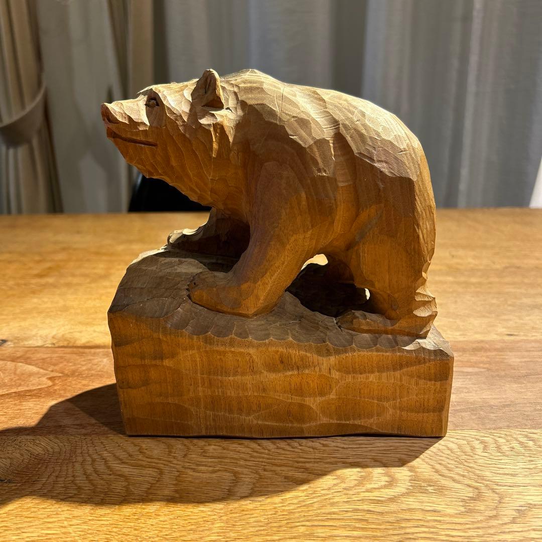 木彫り　熊　八雲