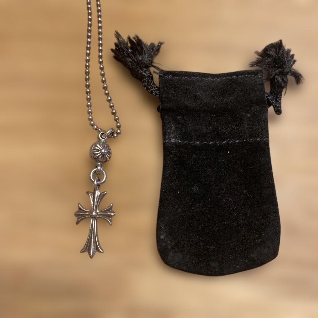 1ボールタイニーCHクロス　ボールチェーンネックレス