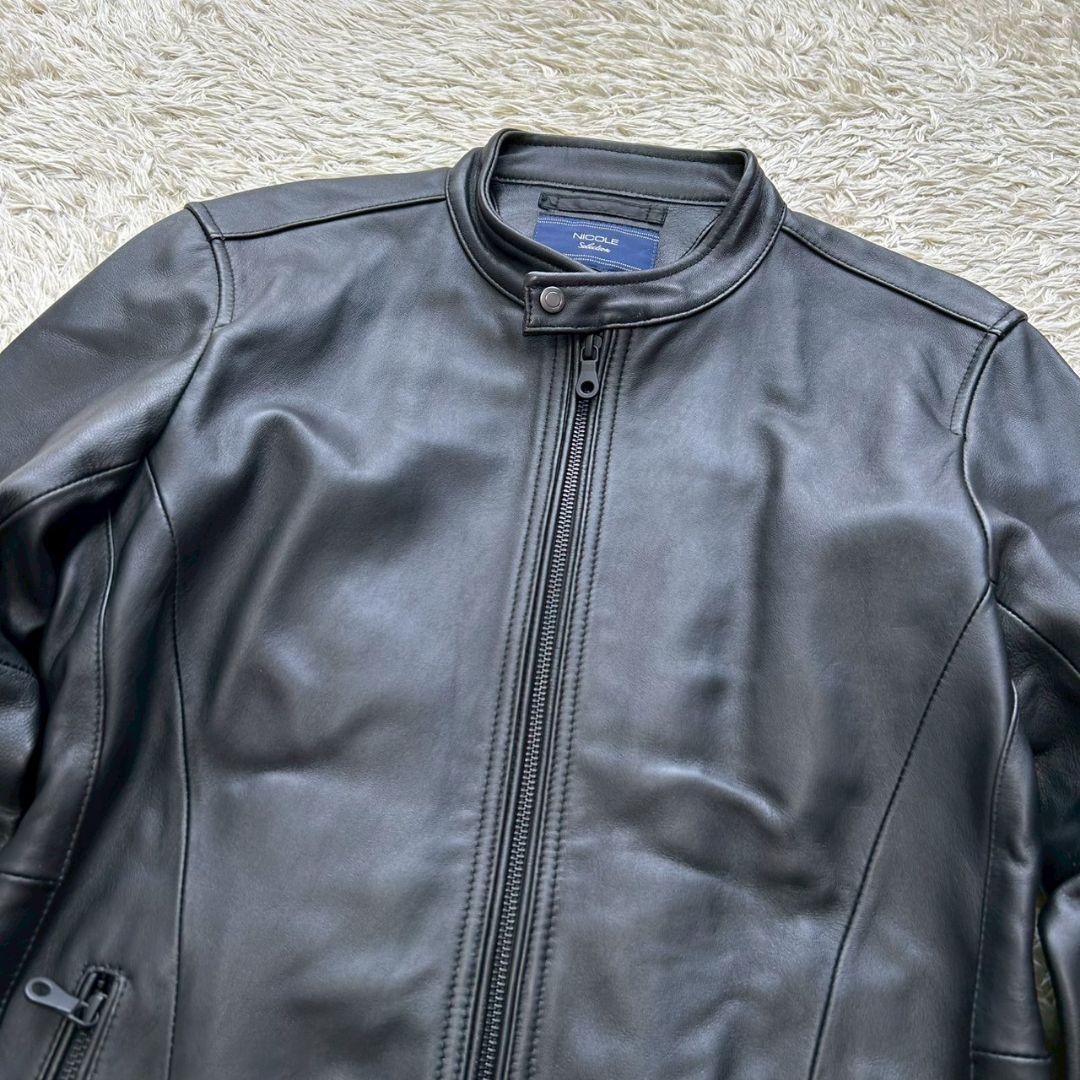 美品】ニコル シングルライダース ラムレザー ブラック 本革 M相当