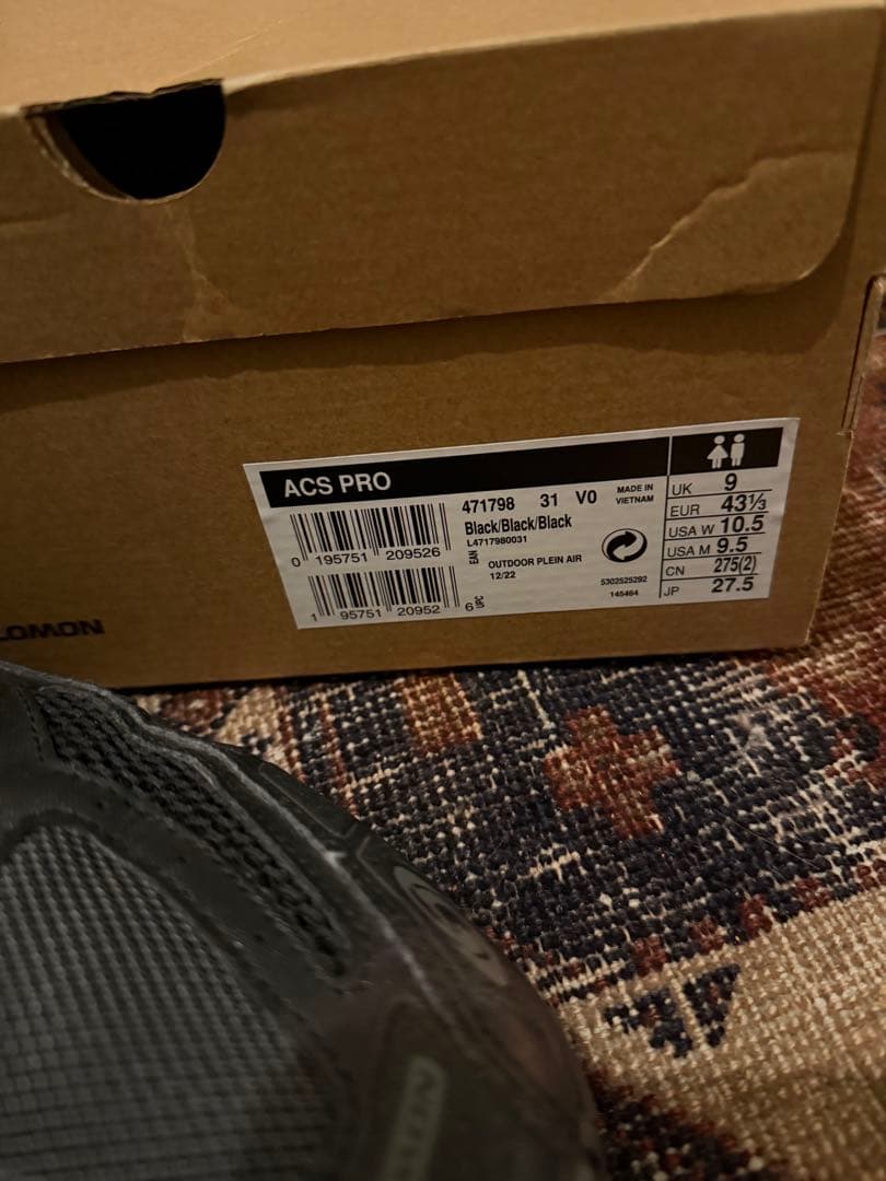 靴 SALOMON ACSPRO 27.5cm BLACK