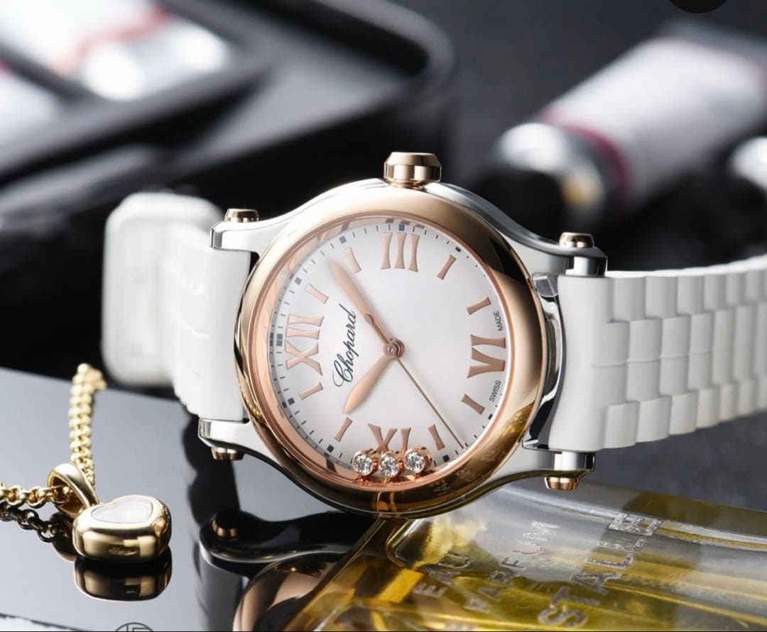 【替えベルト、証明書付】ショパールハッピースポーツ 278590-6001