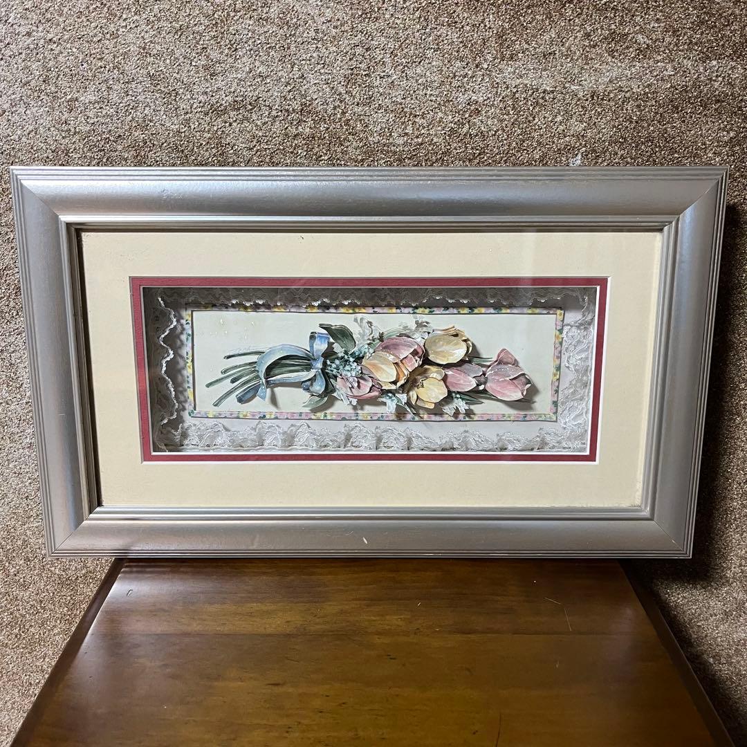 シャドーボックス 立体花束 額装 チューリップ 3Dアート - メルカリ