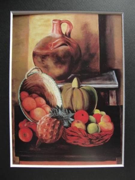 モイズ・キスリング、籠、パイナップル、リンゴ、メロン、希少な画集より