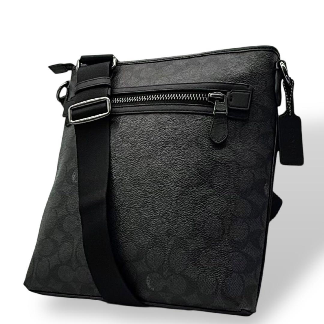 【美品】COACH コーチ メッセンジャーバッグ スリム PVC クロスボディ