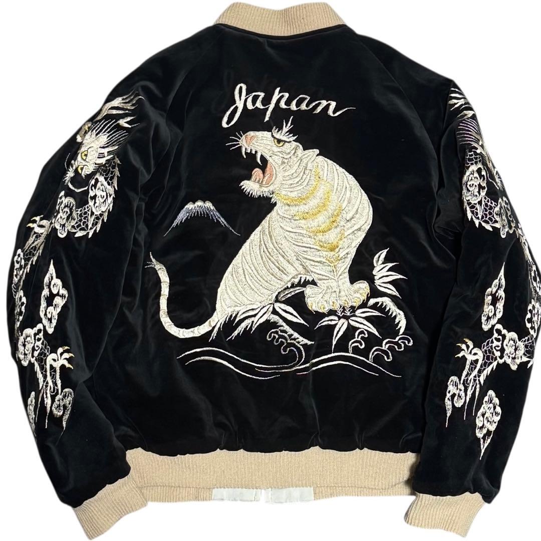 港商 東洋 JS別注 別珍×サテンキルト スーベニアジャケット 黒 サイズ中