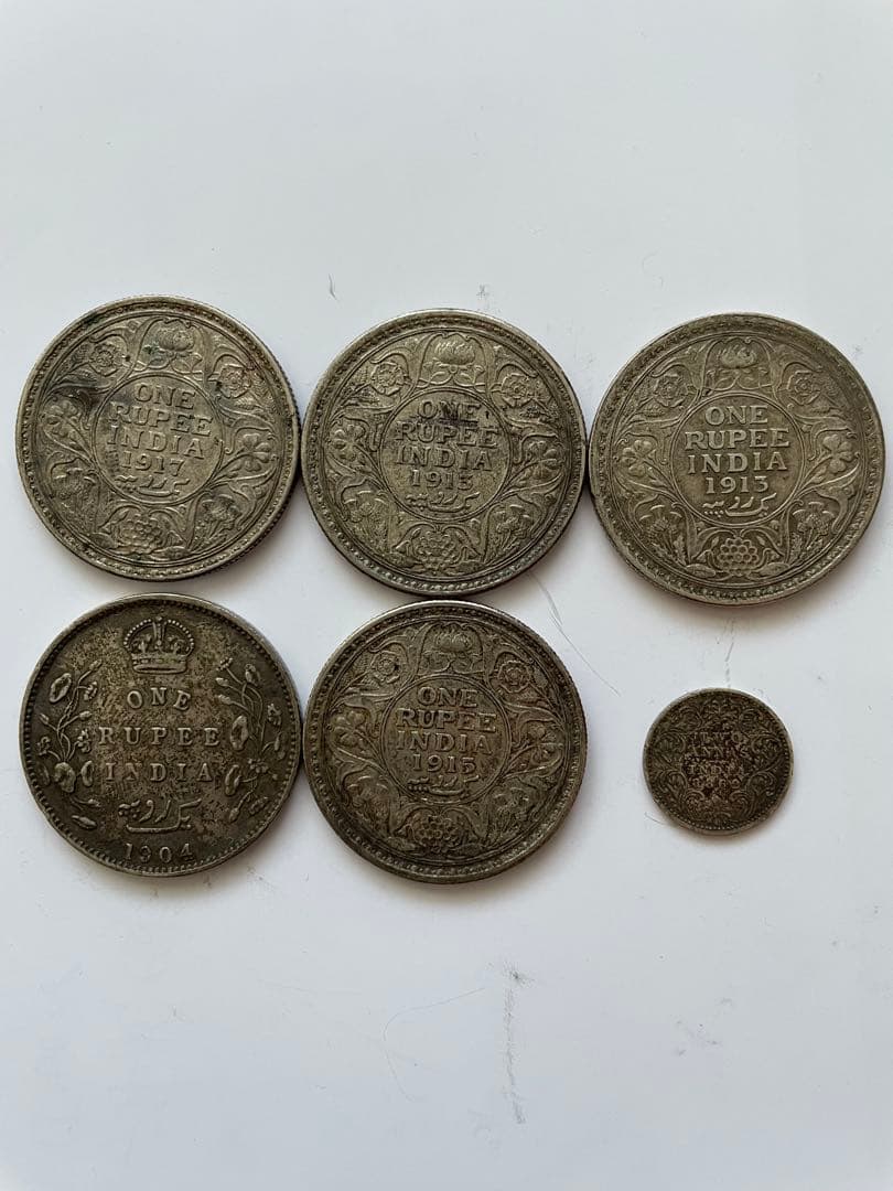 銀貨 インド 硬貨 旧貨幣 6枚セット ビクトリア女王