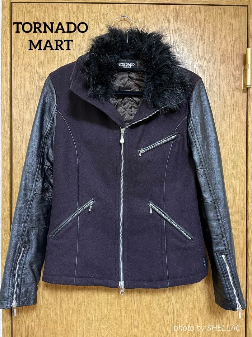 TORNADO MART 中綿キルティング 素材切替 ライダースジャケット