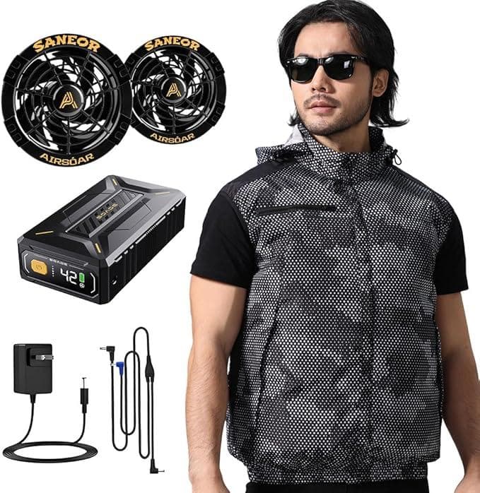 2025年ファン付きベスト ファンバッテリーセット XL ブラック