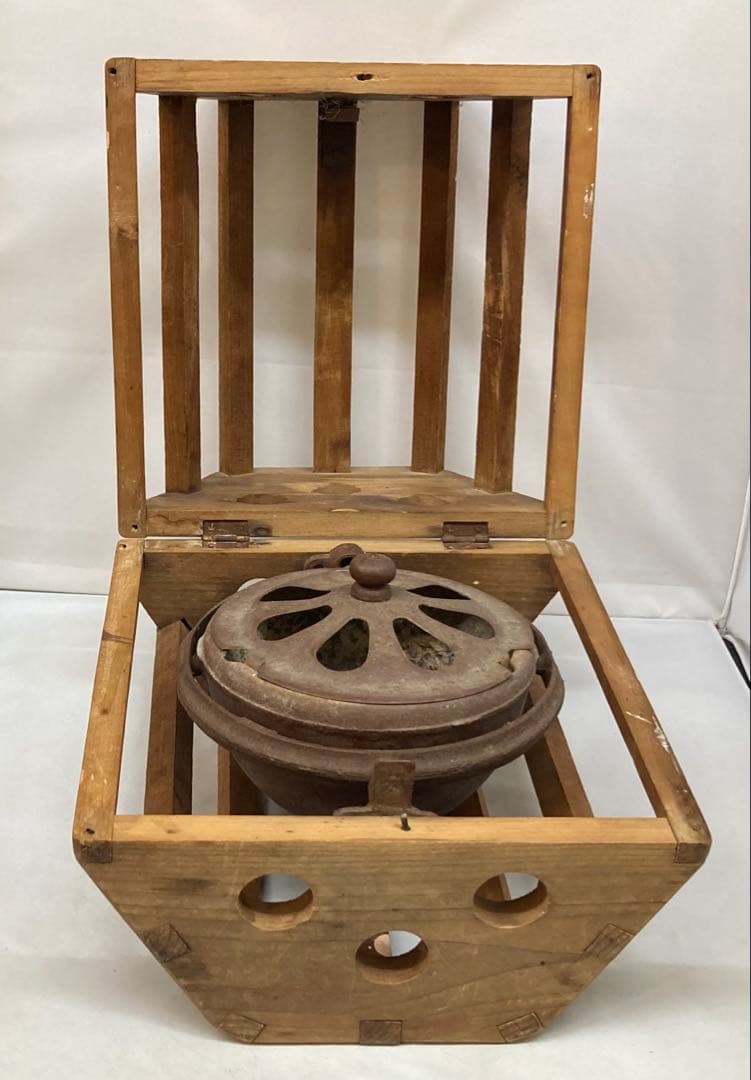 B315s 六角形回転安全炬燵 大正昭和レトロ アンティック 中金具は鉄製