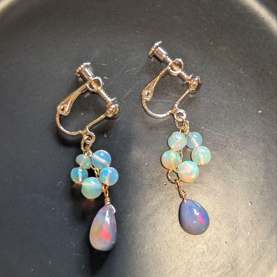 稀少❤︎❤︎グレーオパール大粒ピアスりんもこ様ご参考