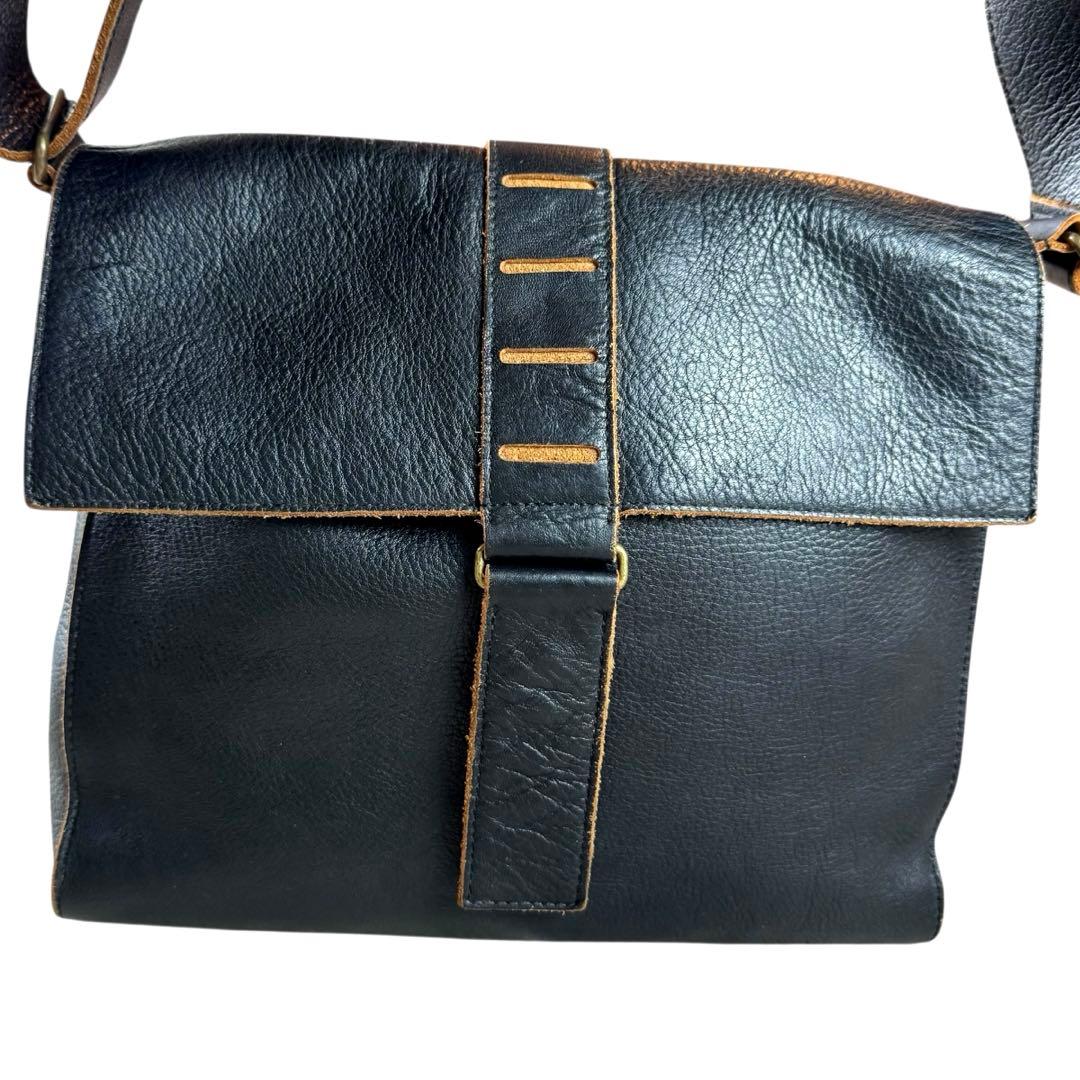 6/10限定価格】Y's ワイズ ショルダーバッグ メッセンジャー レザー 黒