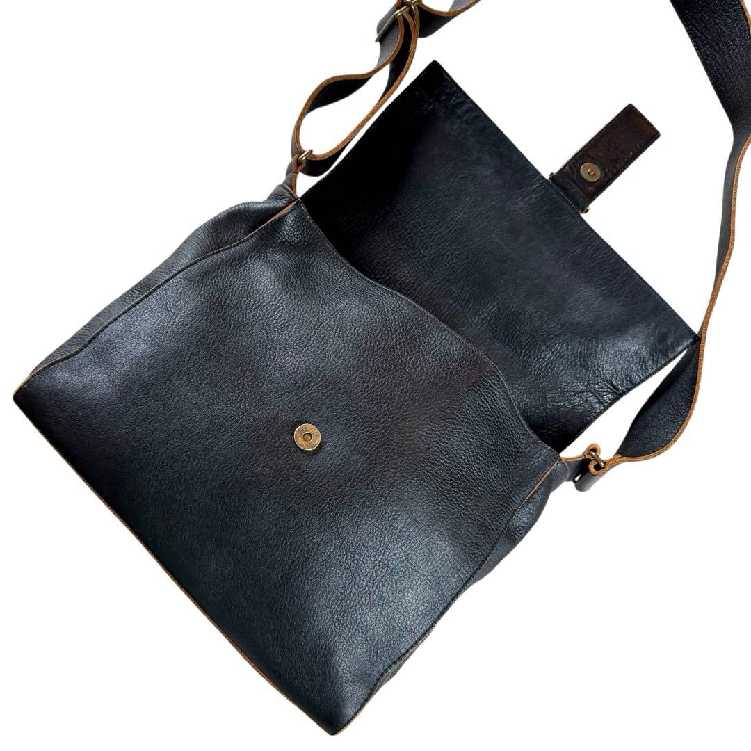 6/10限定価格】Y's ワイズ ショルダーバッグ メッセンジャー レザー 黒