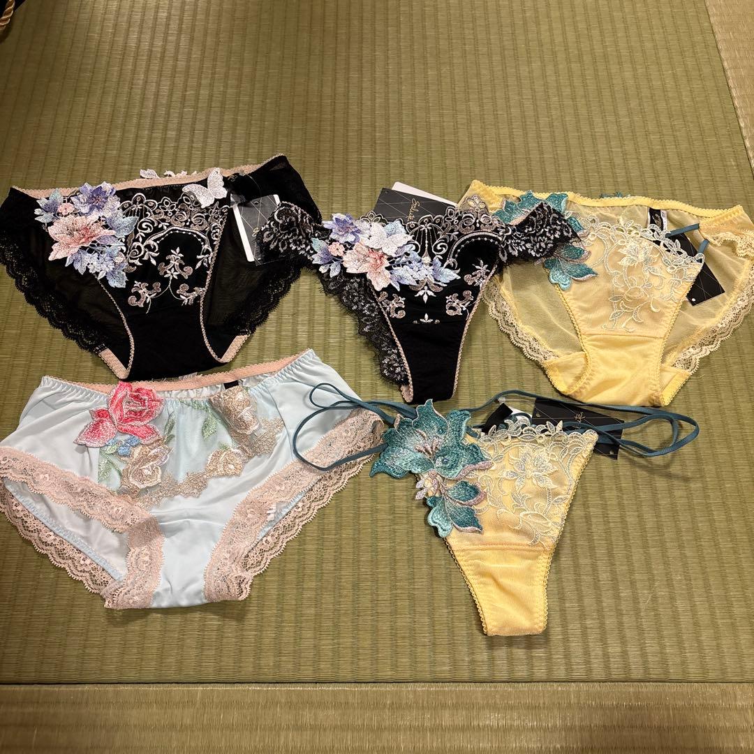 新品　サルート　花柄刺繍ショーツ5枚　キャミソールセット ワコール サルート 13グループ 13G セットアップ ML キャミソール T