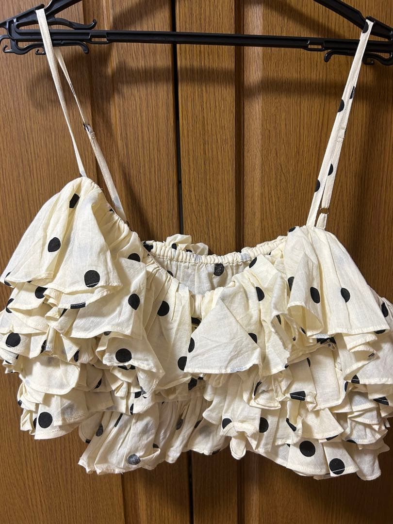 トップス crinkle crinkle crinkle dot frill cami