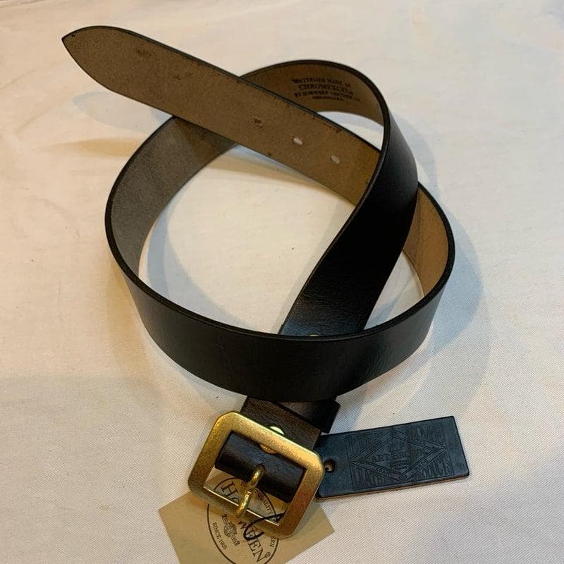 新品　アートブラウン　クロムエクセルレザー　ギャリソンベルト　黒　W３８