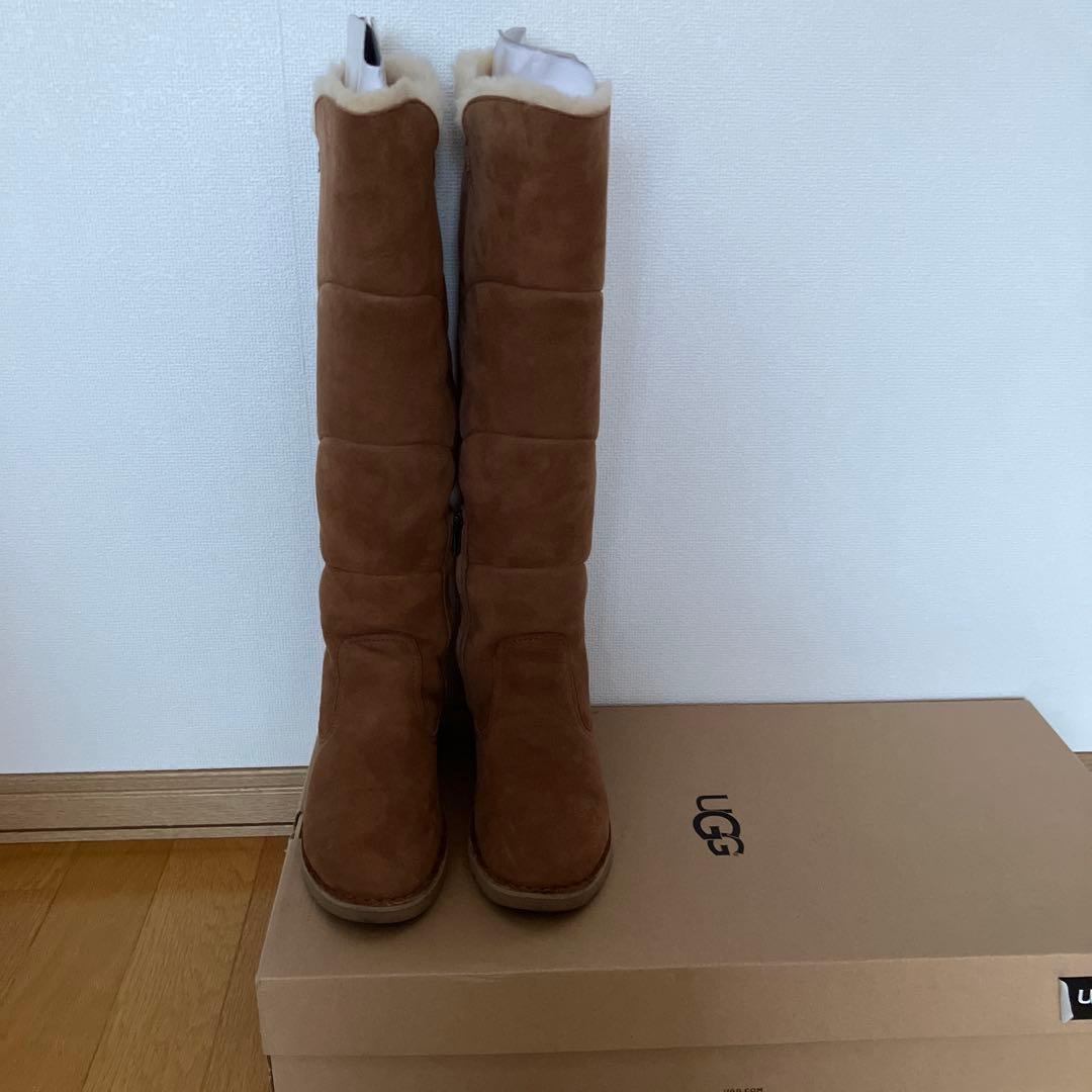 UGG ブラウン ロングブーツ ニーハイ　ファー付き　美品