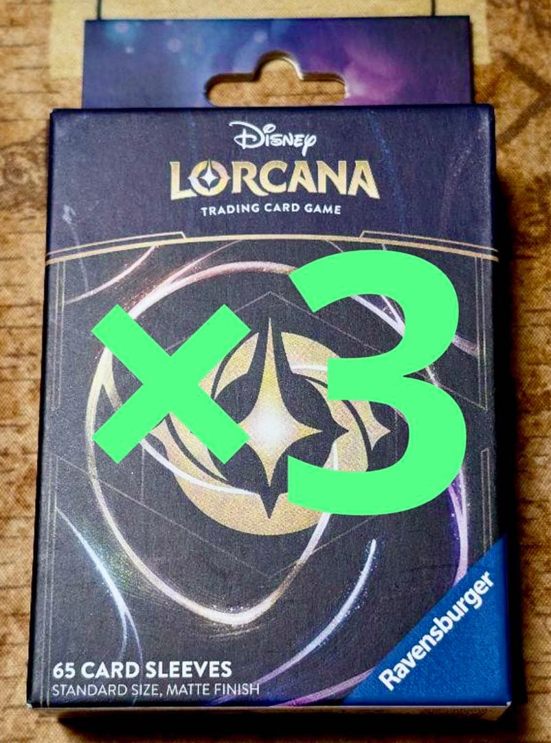 【海外限定】ロルカナ　ロゴ　背面　スリーブ　3個セット サプライ ディズニー・ロルカナ・TCG 日本語版 公式カードスリーブ