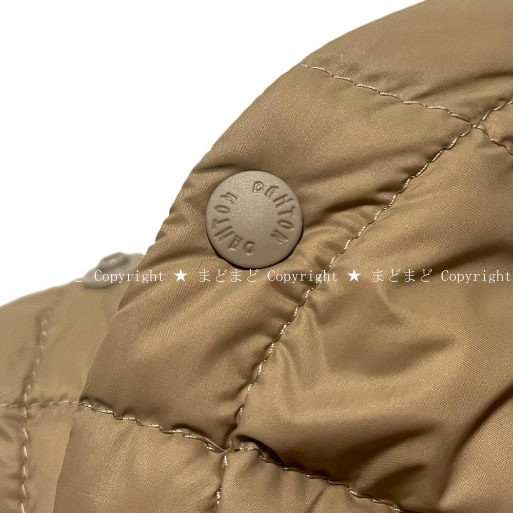 ダントン ノーカラー インナー ダウン コート 36 ベージュ レディース