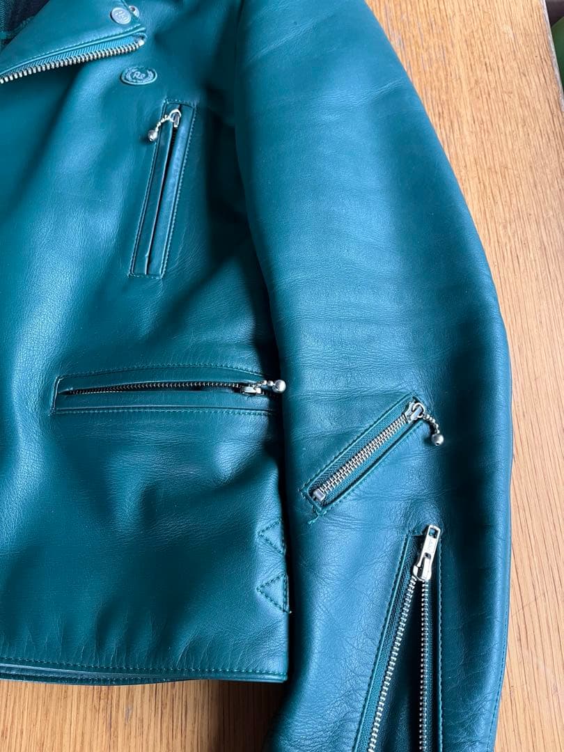 rotar ローター ライダース グリーン L レザー 牛革 - メルカリ