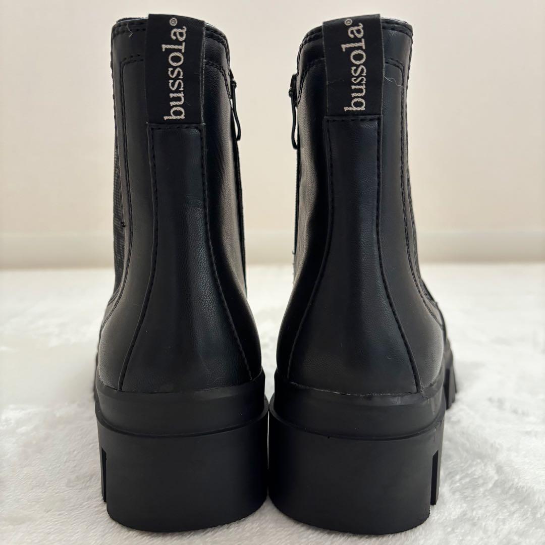 bussola 【ブソラ】ブラック サイドゴアブーツ size37 - メルカリ