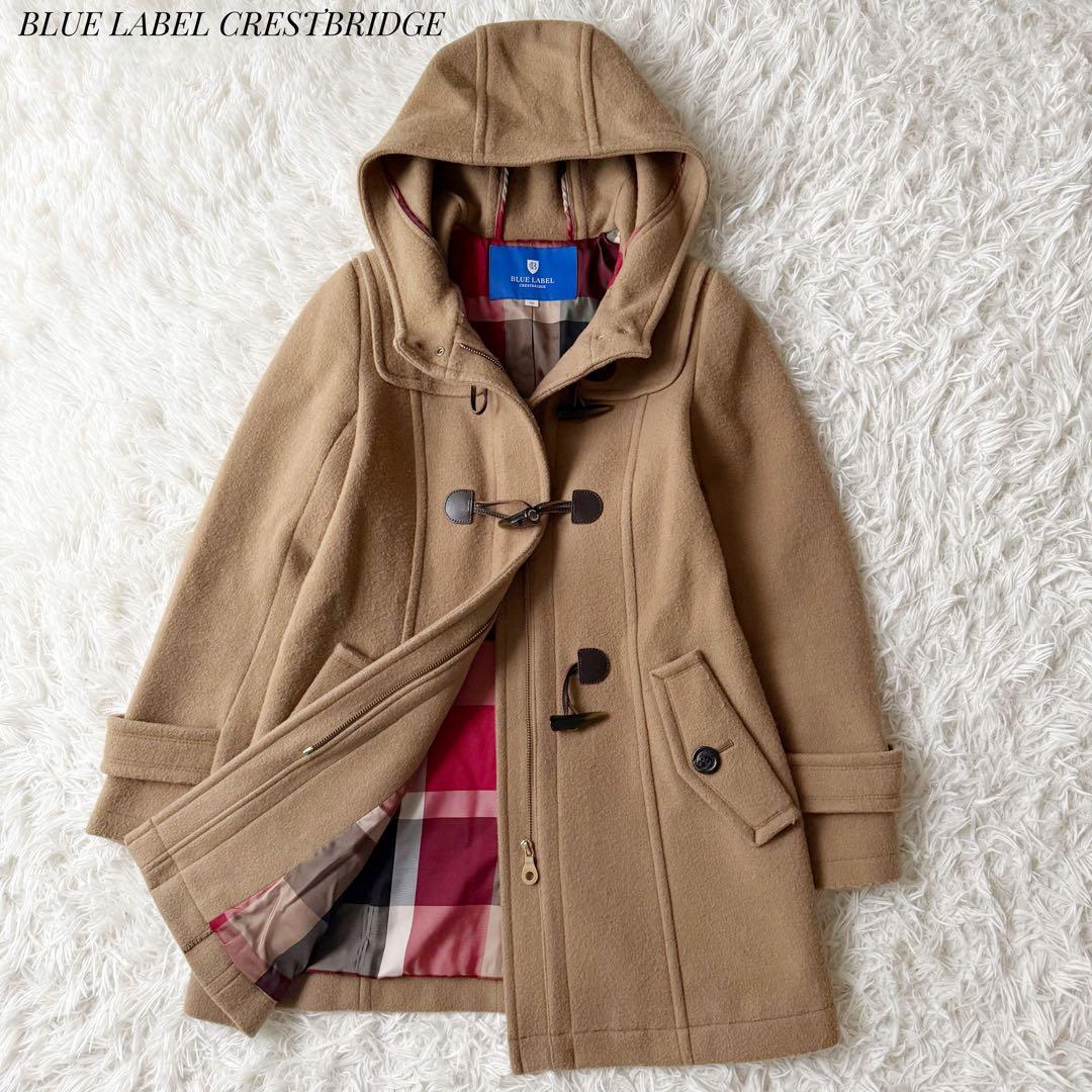 BLUE LABEL CRESTBRIDGEダッフルコートベージュ ノバチェック
