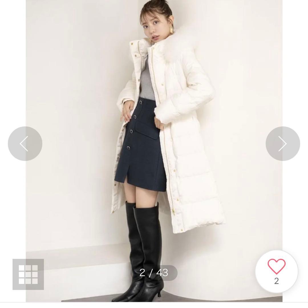 アンドクチュール　foxファー付きミディアンロングダウン