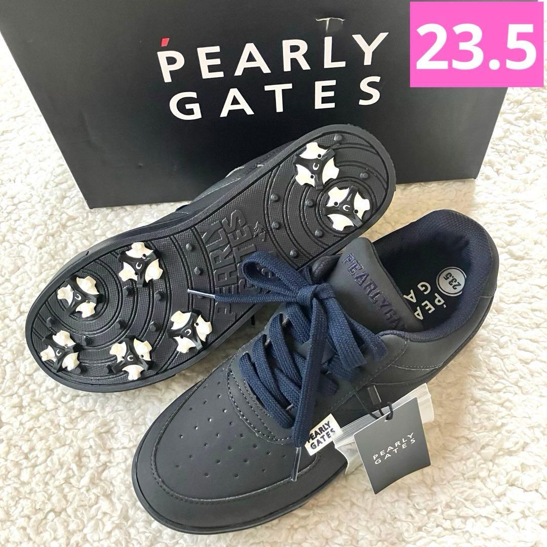 【新品 】PEARLY GATES ローカット　スパイク23.5 レディース PEARLY GATES☆スマイル スパイクレス ゴルフシューズ☆2色 (PEARLY