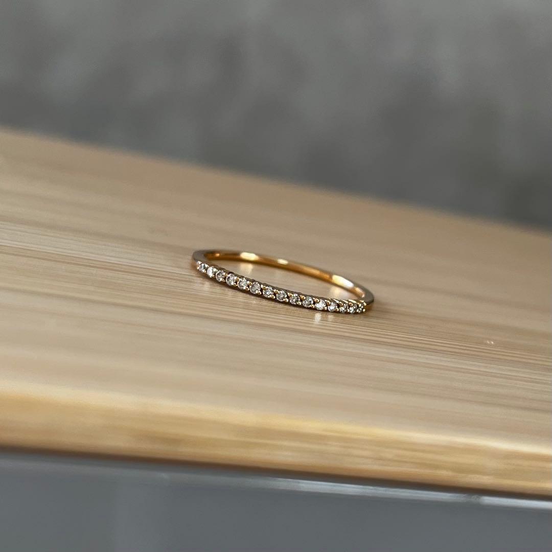 新品 4°CヨンドシーK18YG ダイヤモンドハーフエタニティ リング