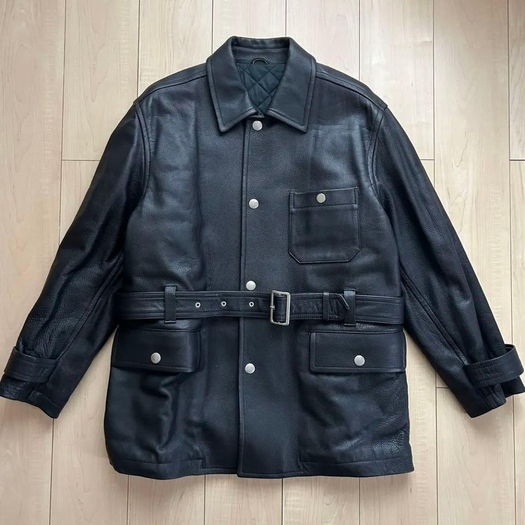 COMME des GARCONS HOMME】レザー カーコート 田中オム - メルカリ