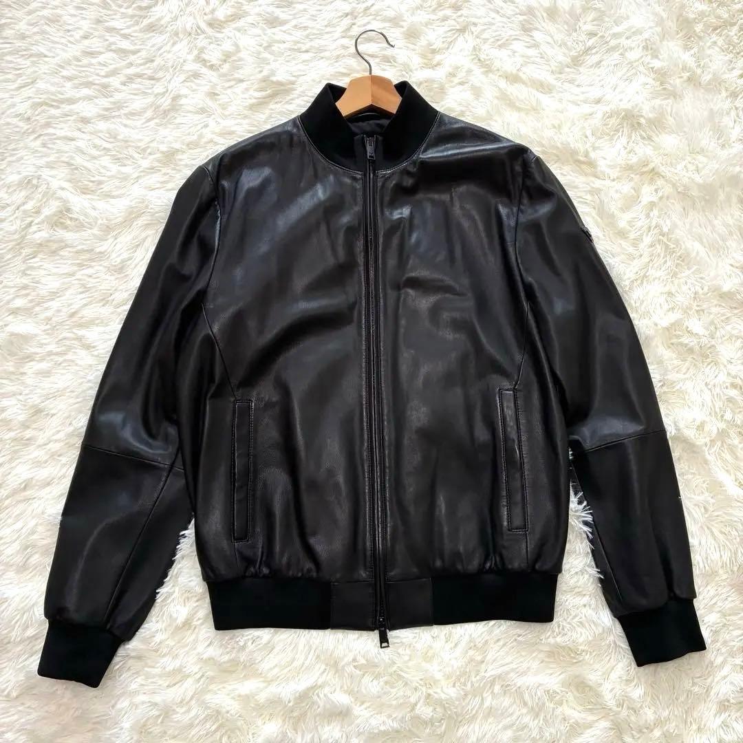 極美品 エンポリオアルマーニ 黒タグ レザージャケット 2WAY 現行品 怪物級 未使用72万「EMPORIO ARMANI/エンポリオアルマーニ」圧巻の艶