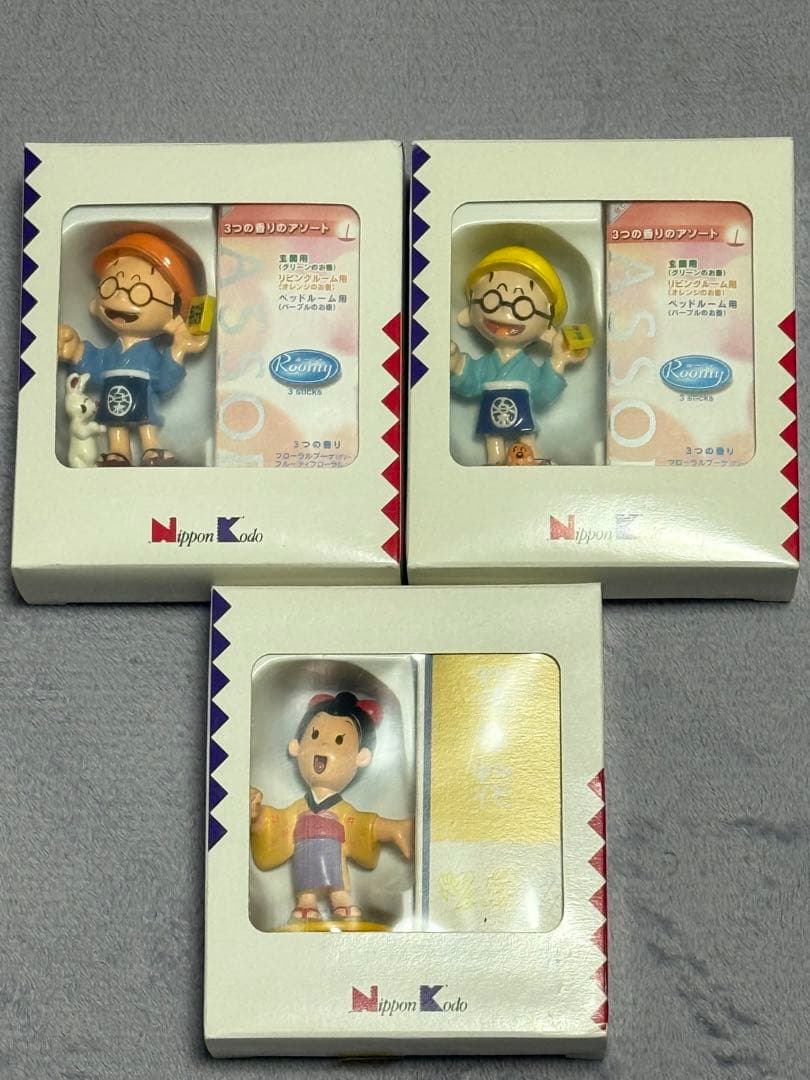 日本香堂　毎日香　香立て人形　さだ吉　かおりちゃん　3種セット　陶器　レア